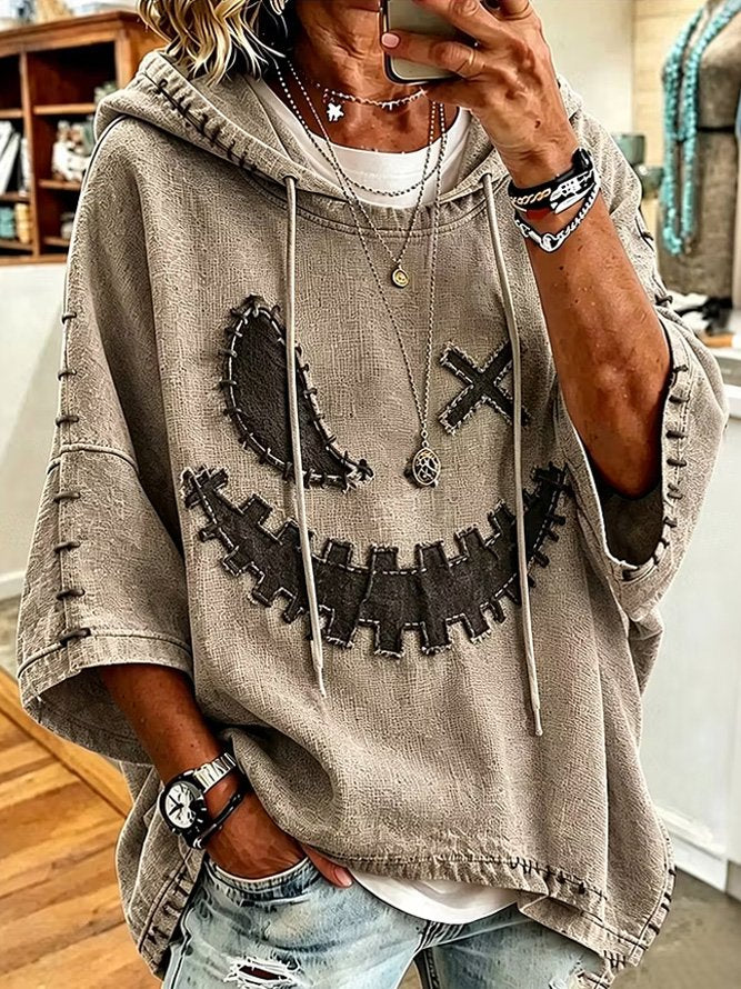 Casual Halloween Half Sleeve Hoodie