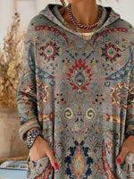 Vintage Ethnic Hoodie Long Sleeve Hoodie