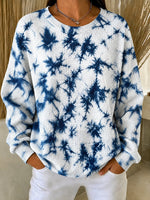 Casual Tie-Dye Pattern Crew Neck Long Sleeve Sweatshirt