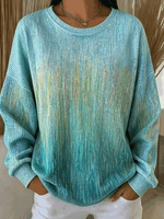 Casual Abstract Crew Neck Long Sleeve Sweatshirt