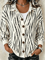 Women Abstract Long Sleeve Comfy Casual Cardigan