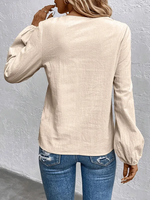 Women's Casual Cotton Linen Loose Lapel Irregular Dandelion Shirt