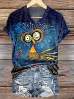Casual Vintage InspiredCrew Neck Short Sleeve Everyday T-Shirt