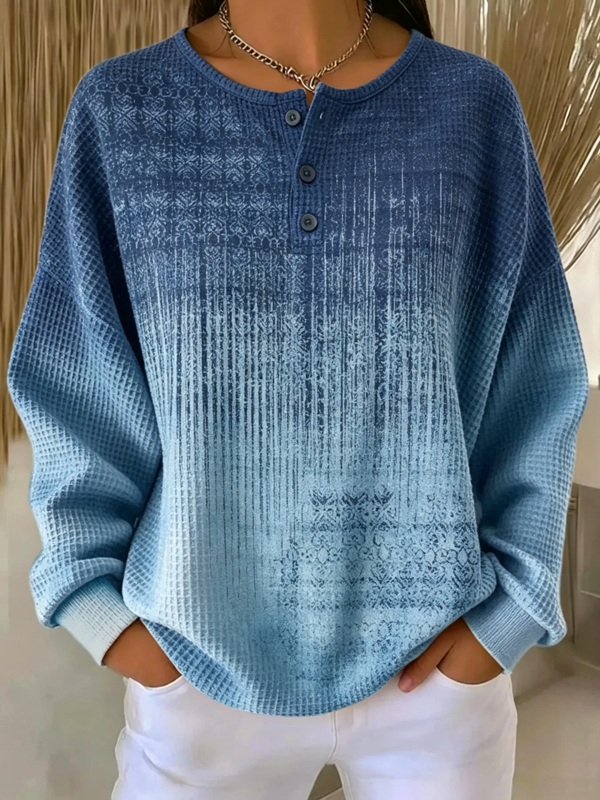Casual Abstract Crew Neck Long Sleeve Sweatshirt