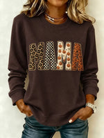 Casua Simplel Text Letters Crew Neck Long Sleeve Sweatshirt