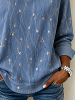Casual Elegant Abstract Graphic Crew Neck Long Sleeve Sweatshirt
