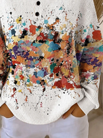 Casual Abstract Crew Neck Long Sleeve Sweatshirt
