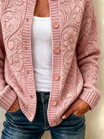 Women Floral Long Sleeve Comfy Vintage Printing Cardigan