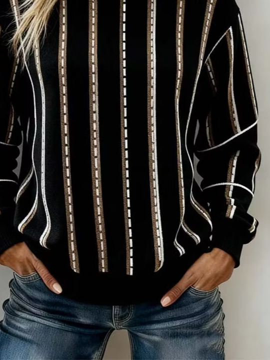 Casual Abstract Crew Neck Long Sleeve Sweatshirt