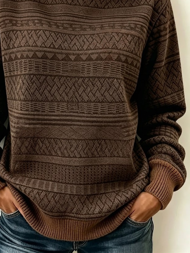 Casual Simple Abstract Crew Neck Long Sleeve Sweatshirt