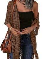 Women's Boho Fringe Crochet Long Cover Up