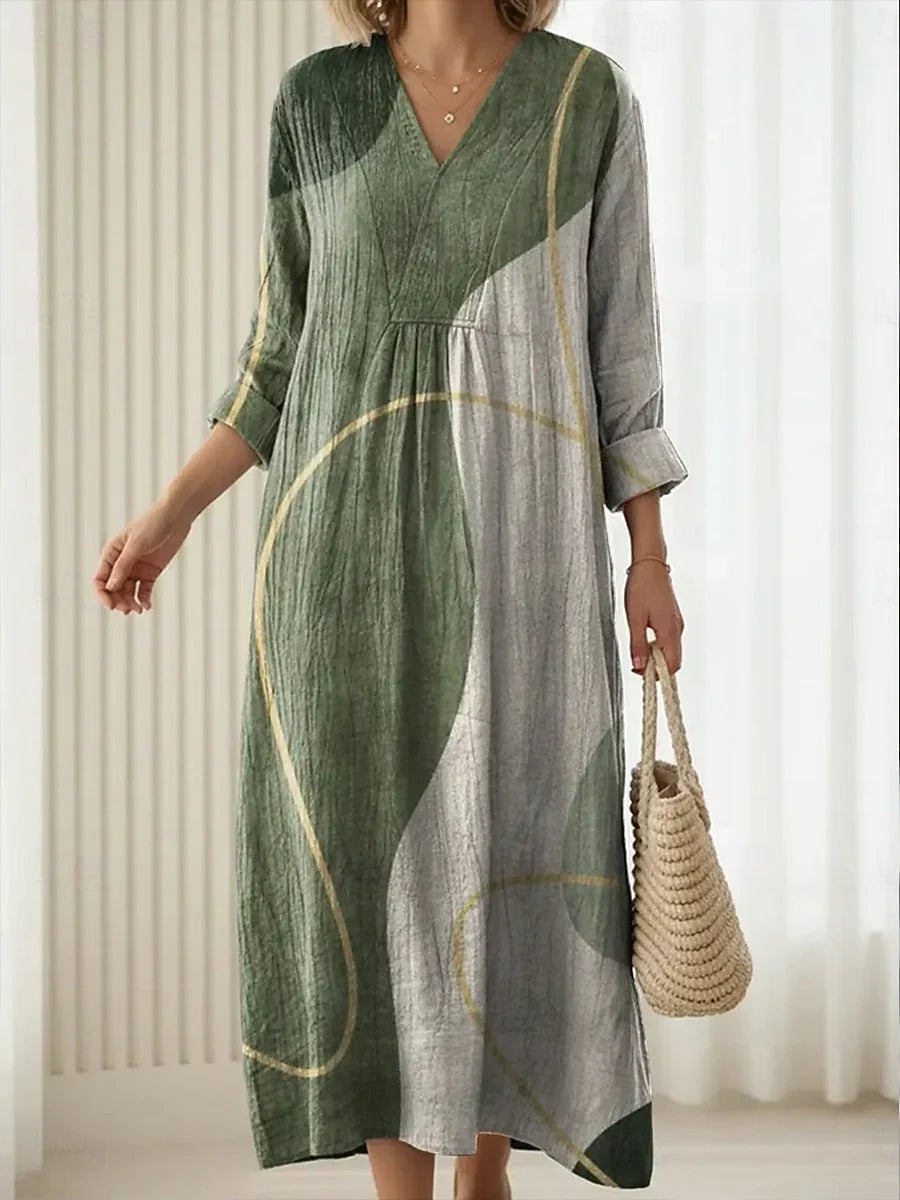 Casual Color Block Abstract Everyday Comfort Dress