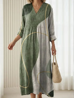 Casual Color Block Abstract Everyday Comfort Dress