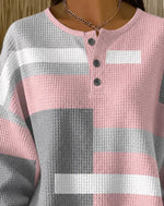 Henley Collar Casual Abstract Graphic Regular Fit Sweatshirt