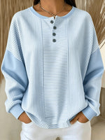 Casual Striped Button Up Long Sleeve Sweatshirt