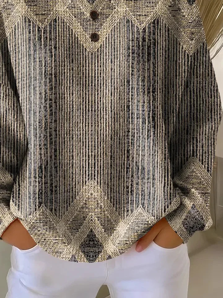 Casual Crew Neck Abstract Printing Sweatshirt