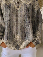 Casual Crew Neck Abstract Printing Sweatshirt