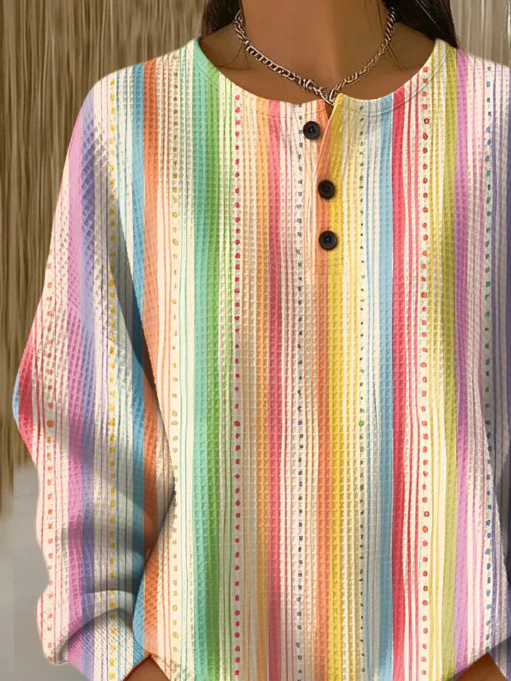 Casual Crew Neck Abstract Sweatshirt Printing