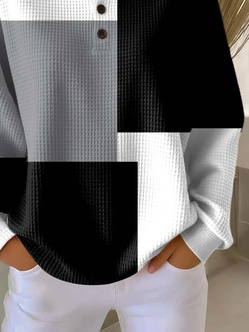 Casual Crew Neck Multicolor Block Sweatshirt Printing