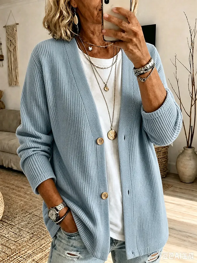 Women Spring/Fall Outerwear Casual Printing Plain Long Sleeve Jacket