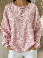 Casual Plain Henley Collar Long Sleeve Sweatshirt