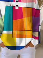 Casual Abstract Crew Neck Long Sleeve Sweatshirt