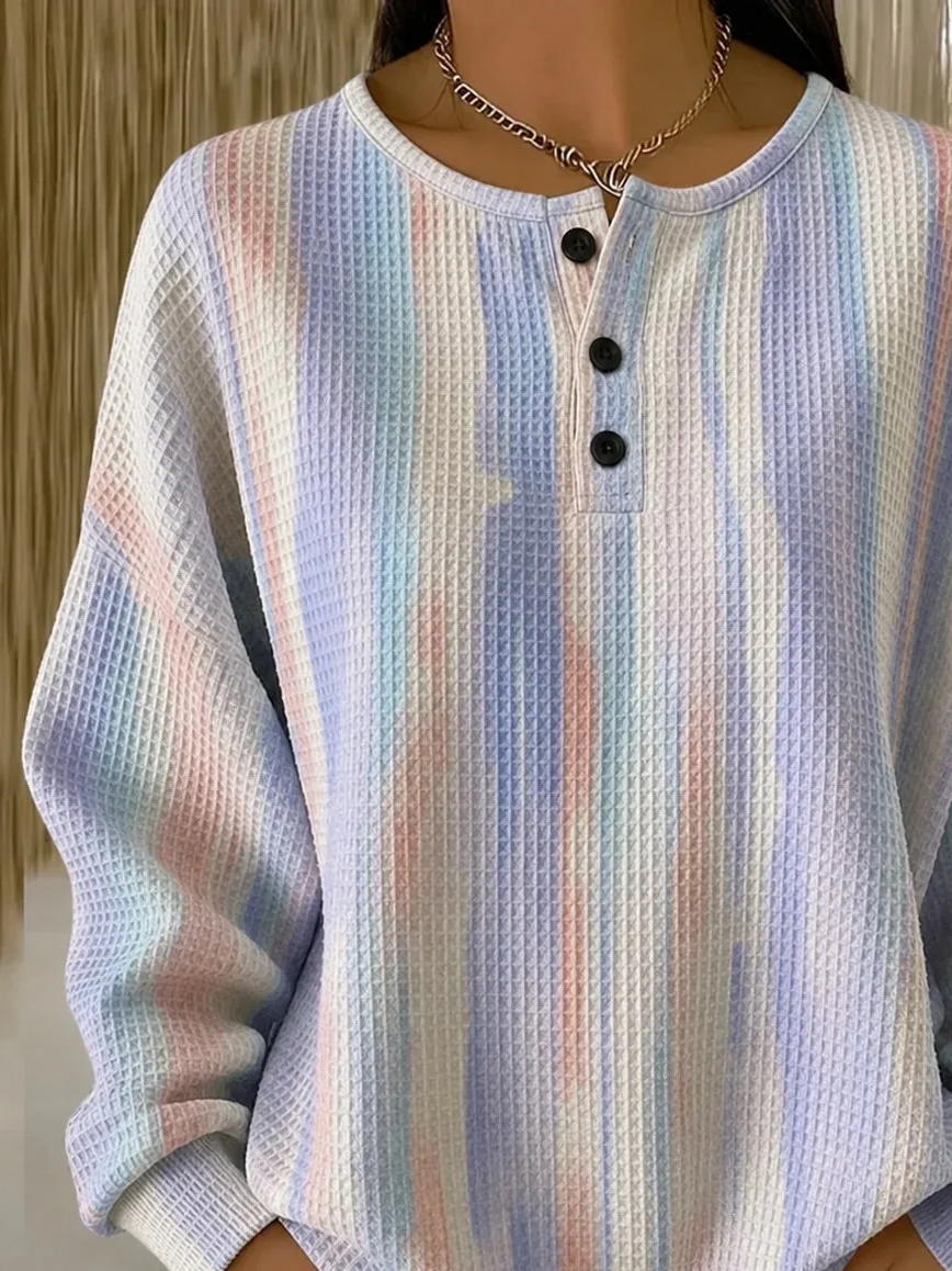 Casual Abstract Crew Neck Long Sleeve Sweatshirt
