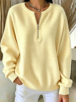 Casual Plain Simple Crew Neck Long Sleeve Sweatshirt