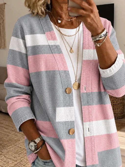 Women Spring/Fall Outerwear Casual Printing Abstract Graphic Long Sleeve Jacket