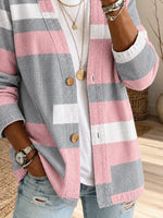 Women Spring/Fall Outerwear Casual Printing Abstract Graphic Long Sleeve Jacket