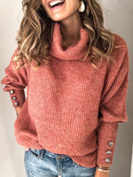 PLUS SIZE LADY SOLID PLAIN CASUAL SWEATER