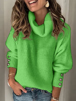 PLUS SIZE LADY SOLID PLAIN CASUAL SWEATER