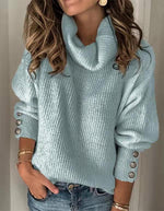 PLUS SIZE LADY SOLID PLAIN CASUAL SWEATER