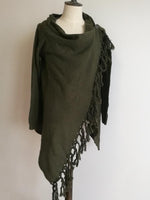 Long Sleeve Cowl Neck Plain Cotton-Blend Shirts & Tops