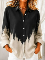 Women Abstract Casual Shirt Shirt Collar Long Sleeve Buckle Top Women Abstract Casual Shirt Shirt Collar Long Sleeve Buckle Top Women Abstract Casual Shirt Shirt Collar Long Sleeve Buckle Top