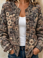 Women Floral Long Sleeve Comfy Vintage Cardigan