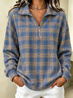 Casual Geometric Stand Collar Long Sleeve Sweatshirt