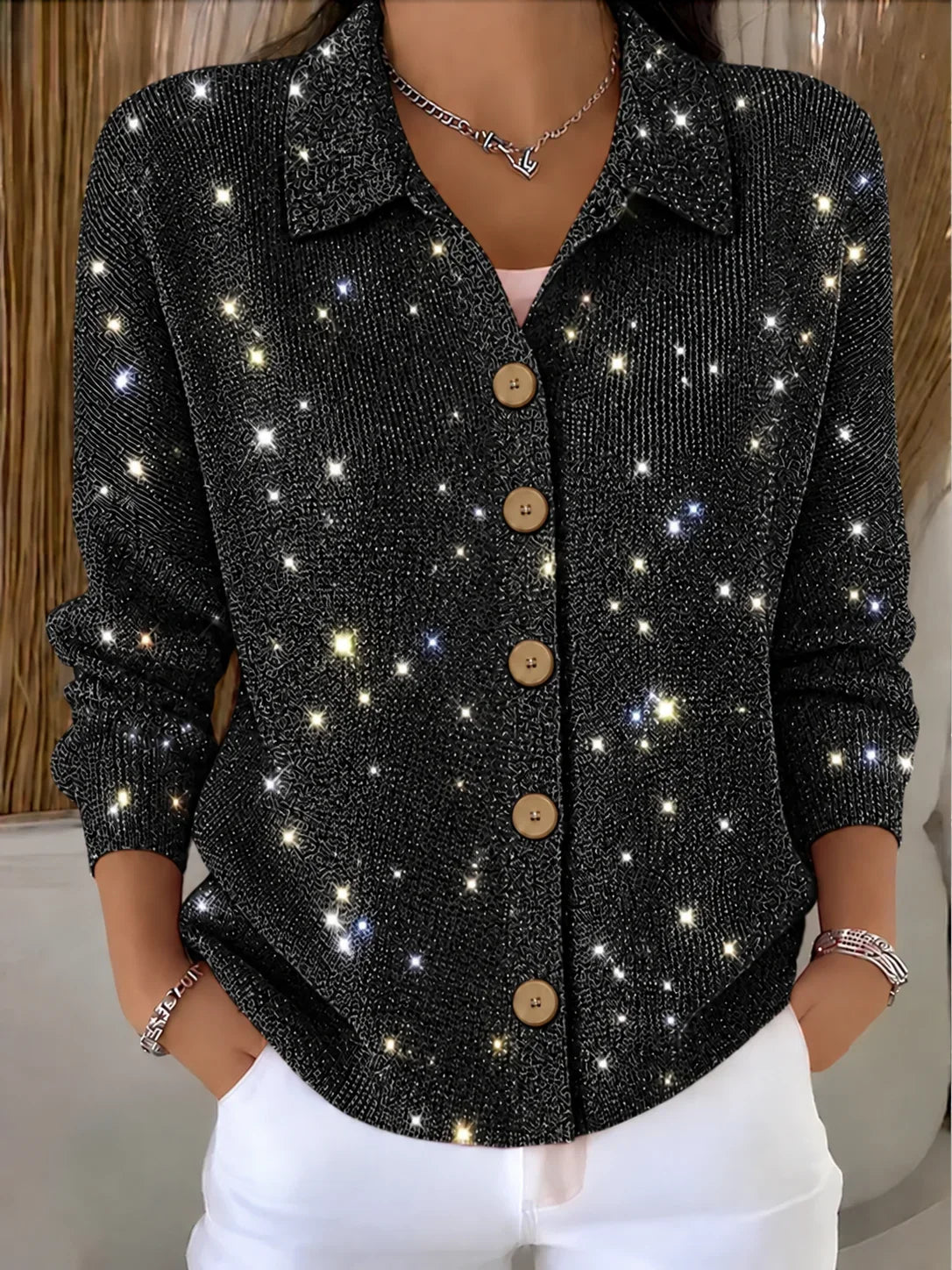 Regular Fit Star Casual Knit Top