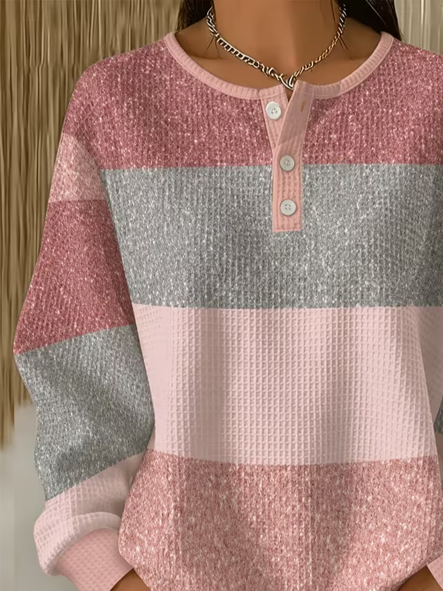 Casual Abstract Crew Neck Long Sleeve Sweatshirt
