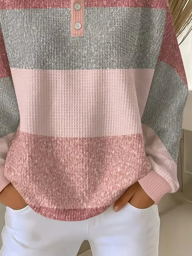 Casual Abstract Crew Neck Long Sleeve Sweatshirt
