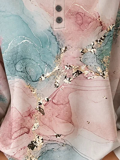 Casual Abstract Crew Neck Long Sleeve Sweatshirt