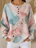 Casual Abstract Crew Neck Long Sleeve Sweatshirt
