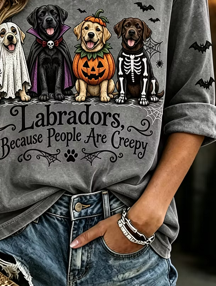 Casual Text Letters V Neck Long Sleeve T-shirt