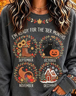 Casual Text Letters Crew Neck Long Sleeve Sweatshirt