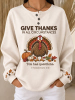 Casual Text Letters Crew Neck Long Sleeve Sweatshirt