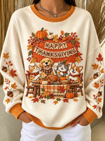Casual Text Letters Crew Neck Long Sleeve Sweatshirt