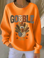 Casual Leopard Crew Neck Long Sleeve Sweatshirt