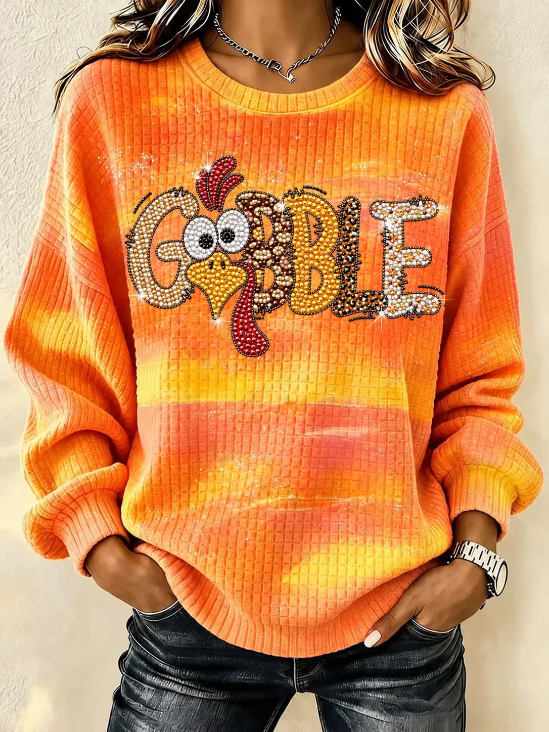 Casual Text Letters Henley Collar Long Sleeve Sweatshirt