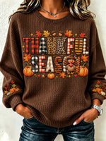 Casual Text Letters Henley Collar Long Sleeve Sweatshirt
