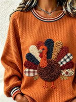 Casual Turkey Crew Neck Long Sleeve Sweatshirt